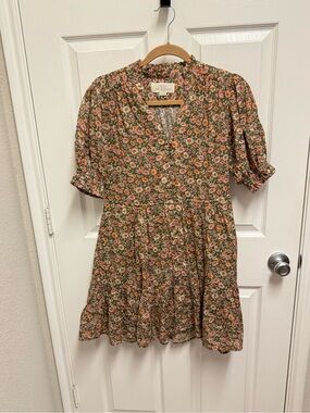 Birds of Paradise Green Floral Dress